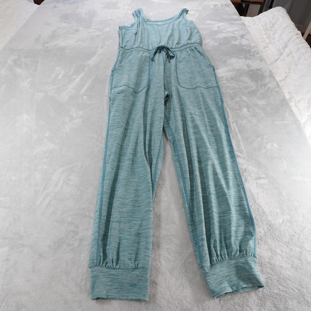 Duluth Trading Armachillo Jogger Jumpsuit  Womens M Blue Stretch Sleeveless - Picture 4 of 16